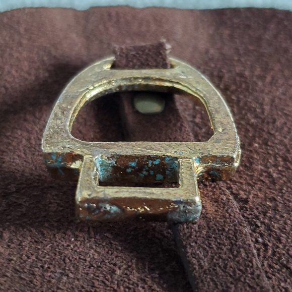 SOLD Burlington Brown Suede Asymmetrical Purse - Picture 8 of 12